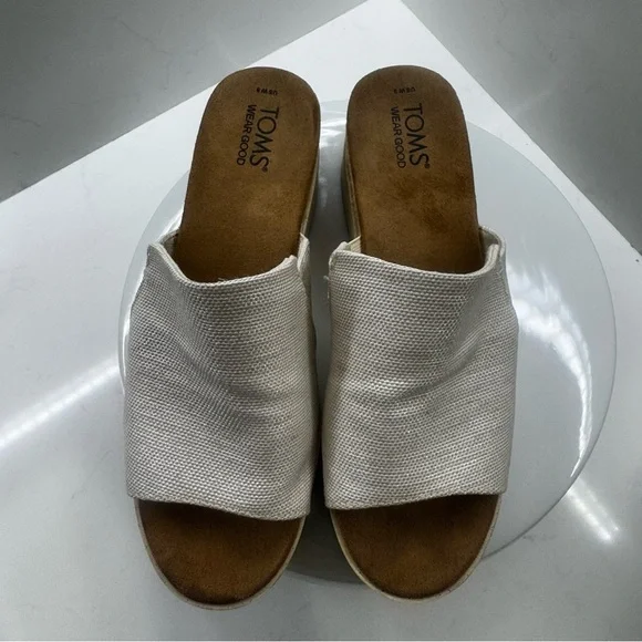 Toms Diana Mule Sandal Size 9 in natural - Picture 3 of 10